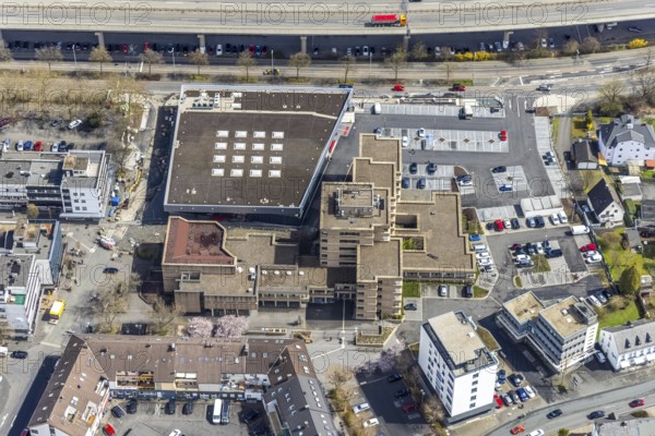 Aerial photo, Rathuas Geisweid, Lindenplatz, Geisweid-Ruhrst, Siegen, Siegerland, North
