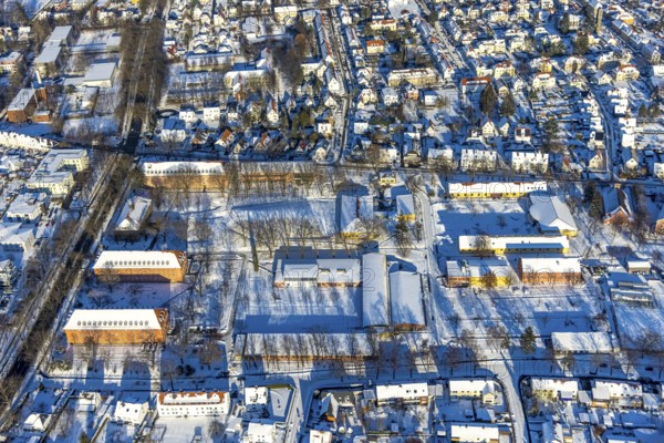 Aerial photo, South Westphalia University of Applied Sciences, Snow Pauli, Soest, Soester Börde,