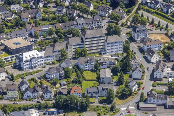 Aerial photo, VHS and Berufskolleg Kurfürst-Heinrich-Straße, Olpe-Stadt, Olpe, Sauerland, North