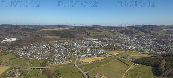 Aerial view, aerial view Bigge, Olsberg, Sauerland, North Rhine-Westphalia, Germany, DE, Europe,