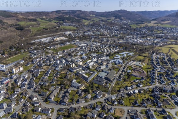 Aerial view, aerial view Bigge and Olsberg, Bigge, Olsberg, Sauerland, North Rhine-Westphalia,