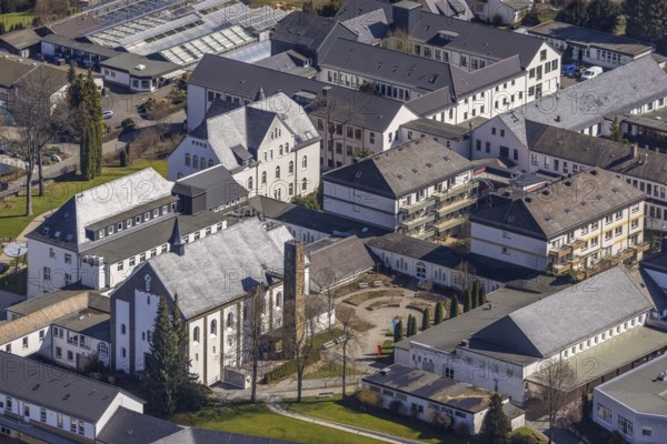 Aerial photo, Campus Josefsheim Bigge, vocational training centre, Bigge, Olsberg, Sauerland, North