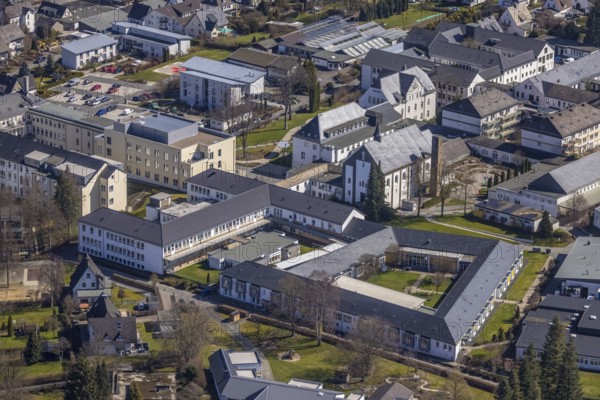 Aerial photo, Campus Josefsheim Bigge, vocational training centre, Bigge, Olsberg, Sauerland, North