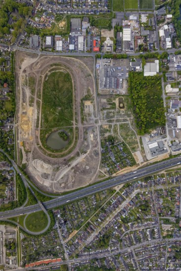 Aerial view of the former trotting track in the Hillerheide district, ISEK project Wohnen am