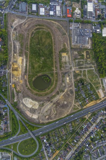 Aerial view of the former trotting track in the Hillerheide district, ISEK project Wohnen am