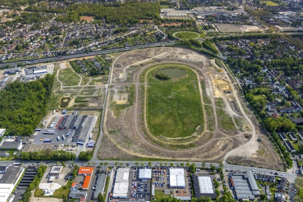 Aerial view of the former trotting track in the Hillerheide district, ISEK project Wohnen am