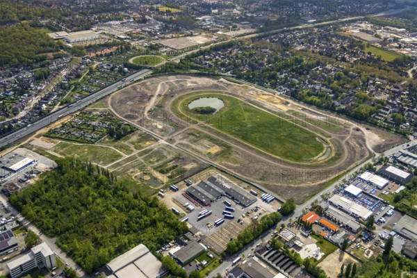 Aerial view of the former trotting track in the Hillerheide district, ISEK project Wohnen am
