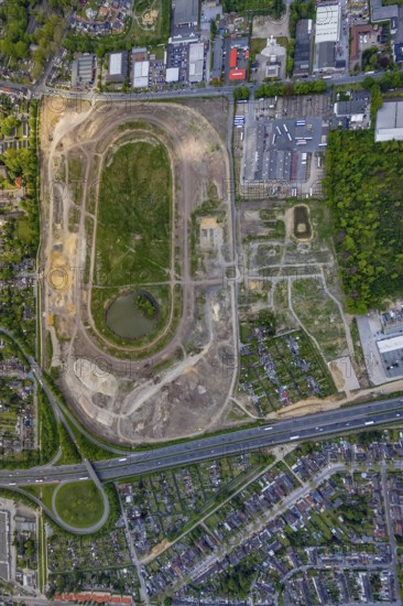 Aerial view of the former trotting track in the Hillerheide district, ISEK project Wohnen am