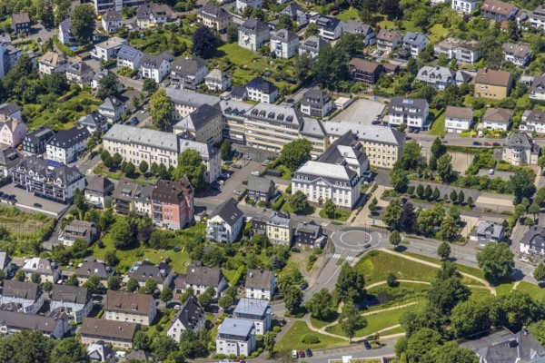 Aerial photo, Olpe district administration, Olpe town, Olpe, Sauerland, North Rhine-Westphalia,