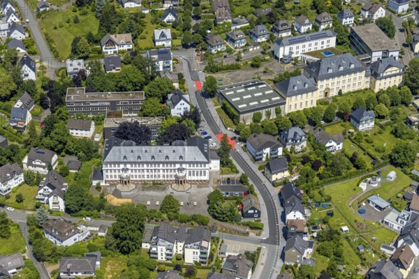 Aerial photo, Städtisches Gymnasium Olpe, Olpe-Stadt, Olpe, Sauerland, North Rhine-Westphalia,