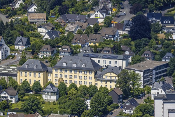 Aerial photo, Städtisches Gymnasium Olpe, Olpe-Stadt, Olpe, Sauerland, North Rhine-Westphalia,