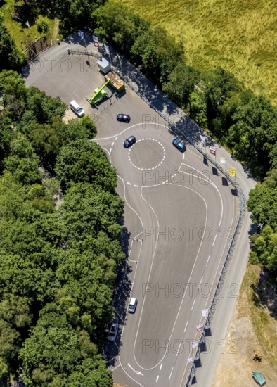 Aerial photo, traffic training area Olpe, Daimlerweg, Stachelau, Olpe, Sauerland, North