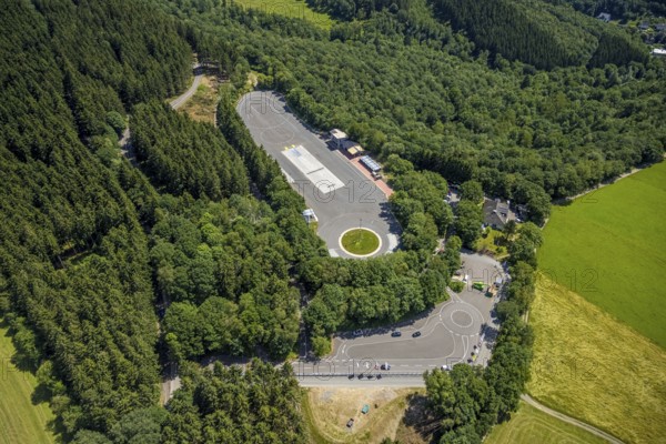 Aerial photo, traffic training area Olpe, Daimlerweg, Stachelau, Olpe, Sauerland, North