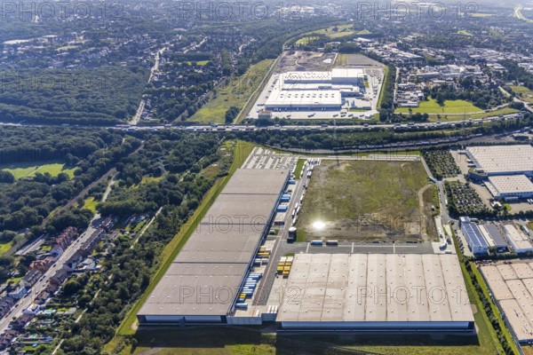 Aerial view, SEGRO Logistics Park Oberhausen, Edeka central warehouse Oberhausen and Sterkrade