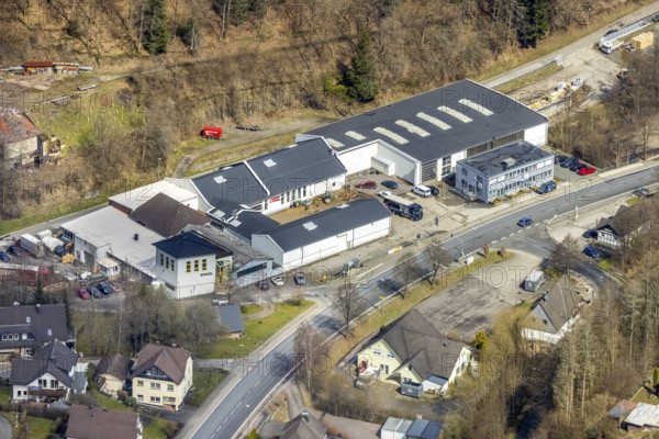 Aerial photo, Hermes & Harrer GmbH, Oberveischeder Straße, Oberveischede, Olpe, Sauerland, Kreis