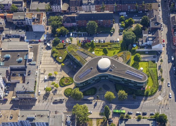 Aerial view, head office of Sparkasse Oberhausen, city centre, Oberhausen, Ruhr area, North