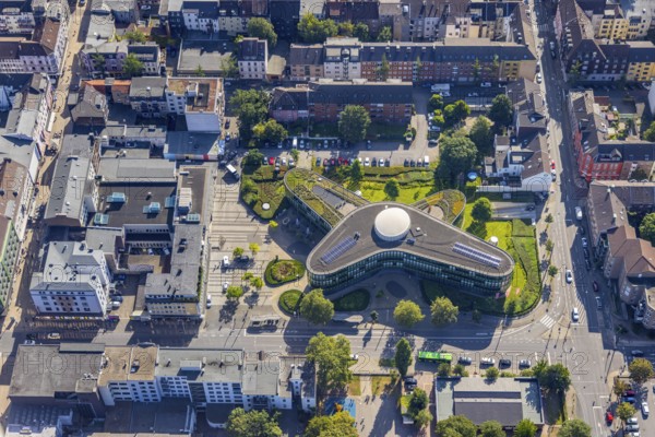 Aerial view, head office of Sparkasse Oberhausen, city centre, Oberhausen, Ruhr area, North