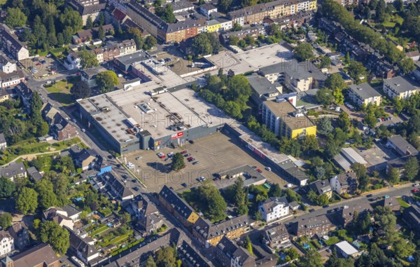 Aerial view, The Schladviertel with the furniture store XXXLutz Rück Oberhausen Straßburger Straße