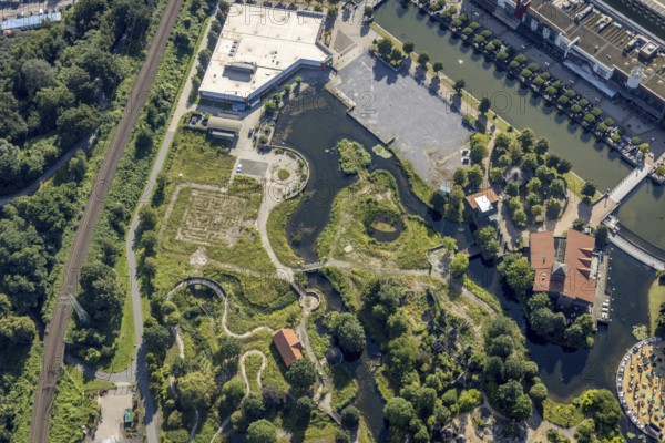 Aerial view, CentrO.Park with Beach Club at Centro Oberhausen in Borbeck, Oberhausen, Ruhr area,