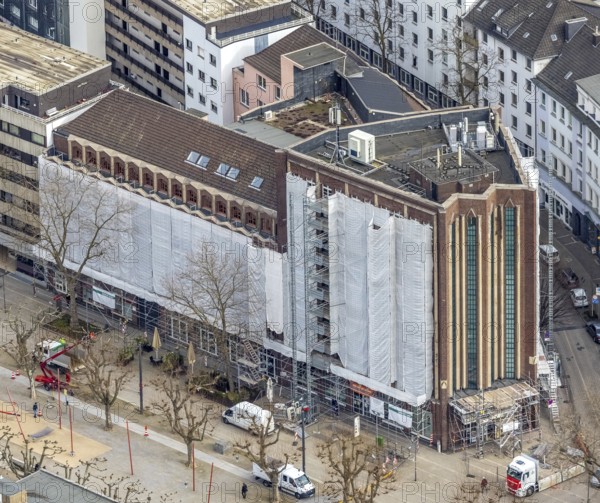 Aerial photograph, Bert-Brecht-Haus, city centre, Oberhausen, Ruhr area, North Rhine-Westphalia,