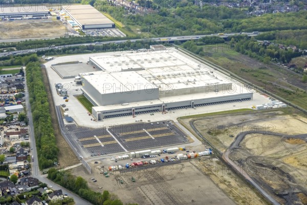 Aerial view, Edeka central warehouse logistics centre, Logport V, LLogport 5, Waldteich, Schwarze