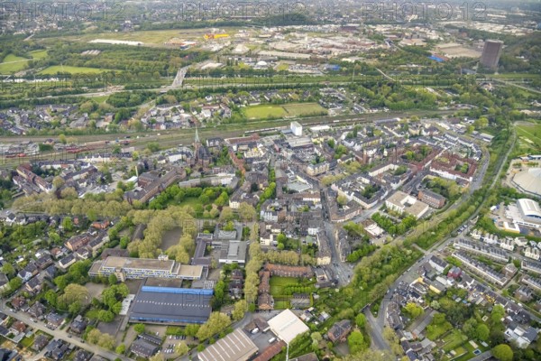 Aerial view, aerial view Osterfeld with Centro Oberhausen and gasometer, Osterfeld, Oberhausen,