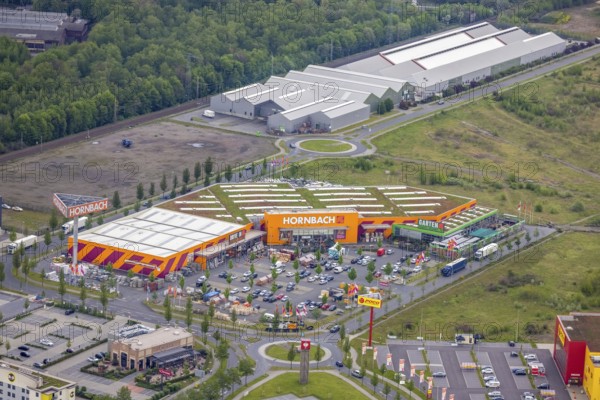 Aerial view, Centro Oberhausen, Hornbach Baumarkt, Borbeck, Oberhausen, Ruhr area, North