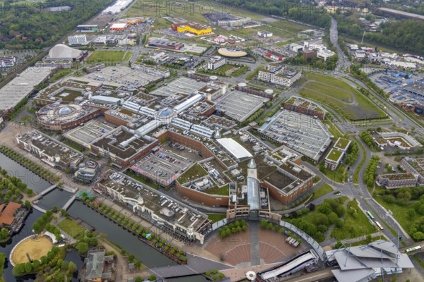 Aerial view, Centro Oberhausen, shopping centre and leisure centre, Borbeck, Oberhausen, Ruhr area,
