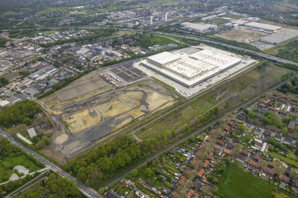 Aerial view, Edeka central warehouse logistics centre, Logport V, LLogport 5, Waldteich, Schwarze