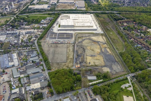 Aerial view, Edeka central warehouse logistics centre, Logport V, LLogport 5, Waldteich, Schwarze
