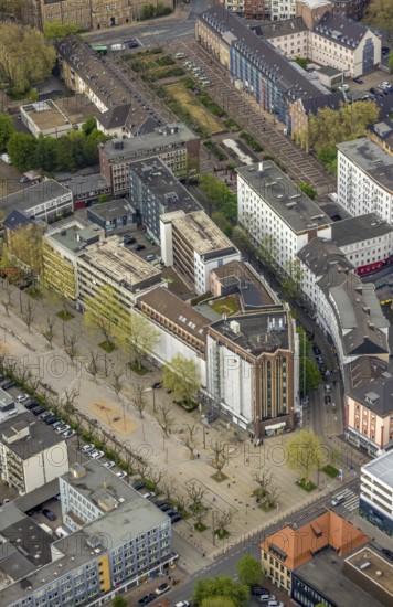Aerial photograph, Bert-Brecht-Haus, city centre, Oberhausen, Ruhr area, North Rhine-Westphalia,