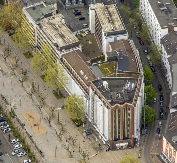 Aerial photograph, Bert-Brecht-Haus, city centre, Oberhausen, Ruhr area, North Rhine-Westphalia,