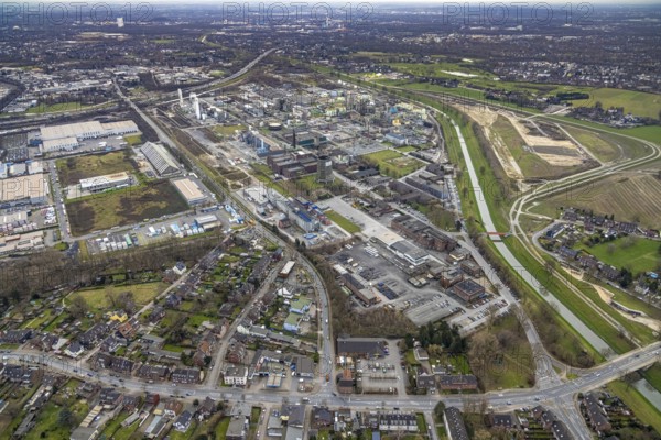 Aerial view, OQ Chemicals Werk Ruhrchemie, formerly OXEA, chemical plant, Holten, Oberhausen, Ruhr