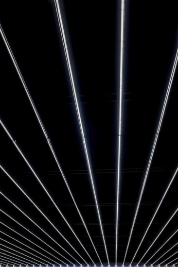 Illuminated Led Lamps in Line on Ceiling in Zurich, Zurich Canton, Switzerland