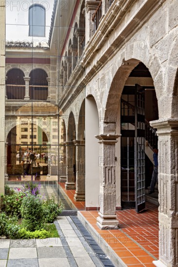 Architectural interplay of historical style with a modern touch in the inner courtyard, San