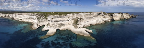 Panorama of the cliffs near Bonifacio, Bonifacio, Corsica, France