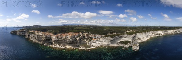 Panorama of the cliffs near Bonifacio, Bonifacio, Corsica, France