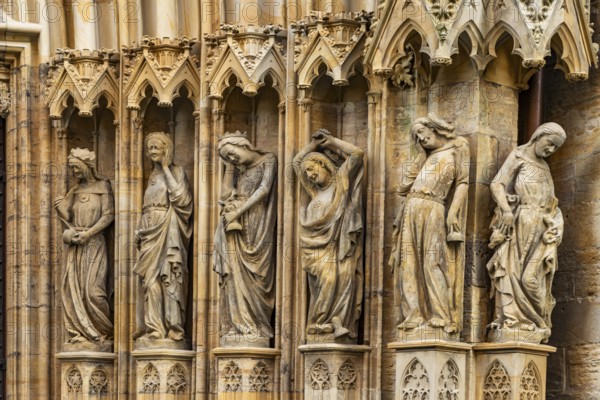 Detail of the Maiden Portal of Erfurt Cathedral in Erfurt, Thuringia, Germany