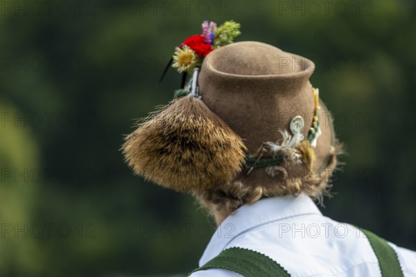 Cattle drive, cattle drive, alpine herdsman, felt hat, chamois beard, traditional traditional