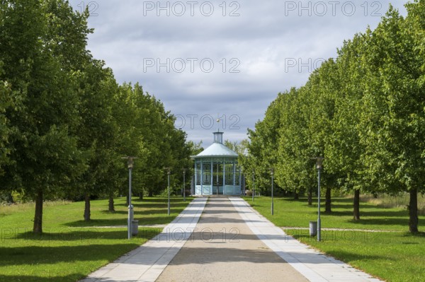 Monopteros columned temple, spa gardens, Bad Staffelstein, Upper Franconia, Franconia, Bavaria,