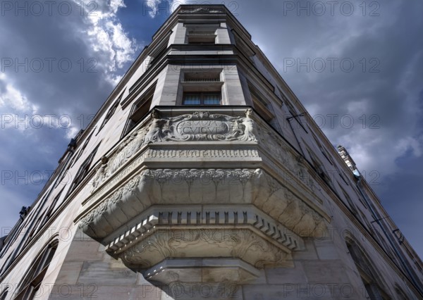 Artfully designed bay window of the Social Court, designed in 1899 in the neo-Renaissance style