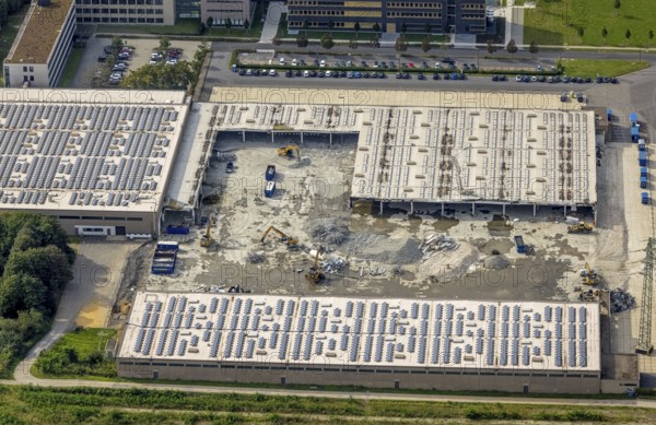 Aerial view of the demolition of Aldi-Nord in Styrum - Süd, ALDI Süd headquarters, Mülheim an der