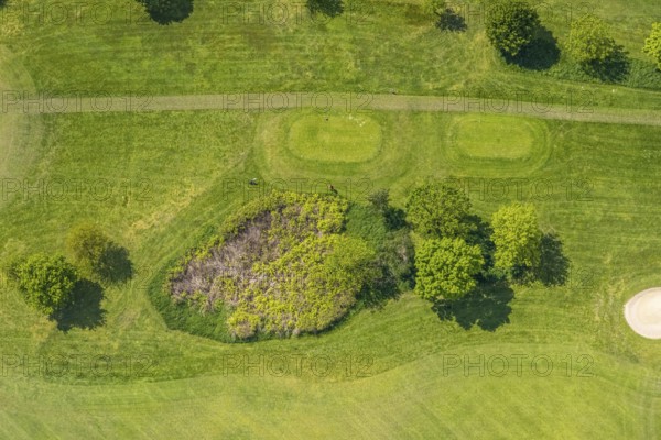 Aerial view, Raffelberg racecourse with golf course inside, Speldorf - Northwest, Mülheim an der