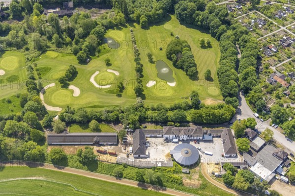 Aerial view, Raffelberg racecourse with golf course inside, Speldorf - Northwest, Mülheim an der