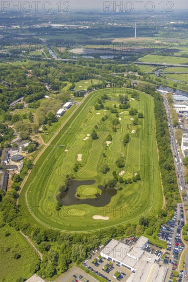 Aerial view, Raffelberg racecourse with golf course inside, Speldorf - Northwest, Mülheim an der