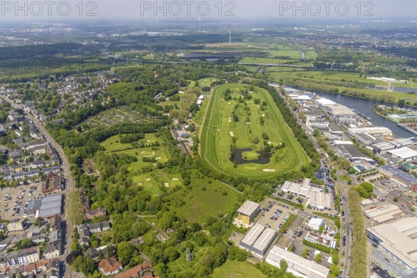 Aerial view, Raffelberg racecourse with golf course inside, Speldorf - Northwest, Mülheim an der