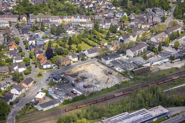 Aerial photo, construction site Heerstraße, Speldorf, Mülheim an der Ruhr, Ruhr area, North