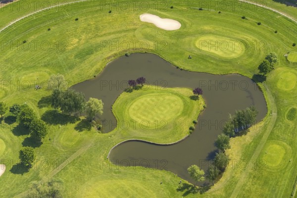 Aerial view, Raffelberg racecourse with golf course inside, Speldorf - Northwest, Mülheim an der