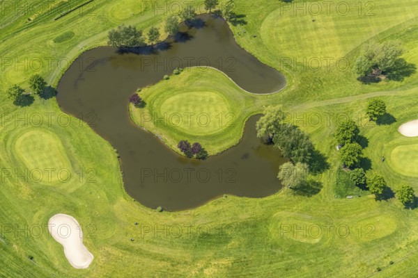 Aerial view, Raffelberg racecourse with golf course inside, Speldorf - Northwest, Mülheim an der