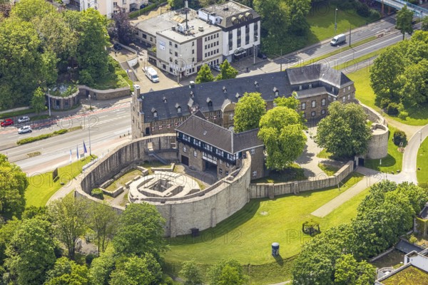 Aerial view, Broich Castle, Broich - East, Mülheim an der Ruhr, Ruhr area, North Rhine-Westphalia,